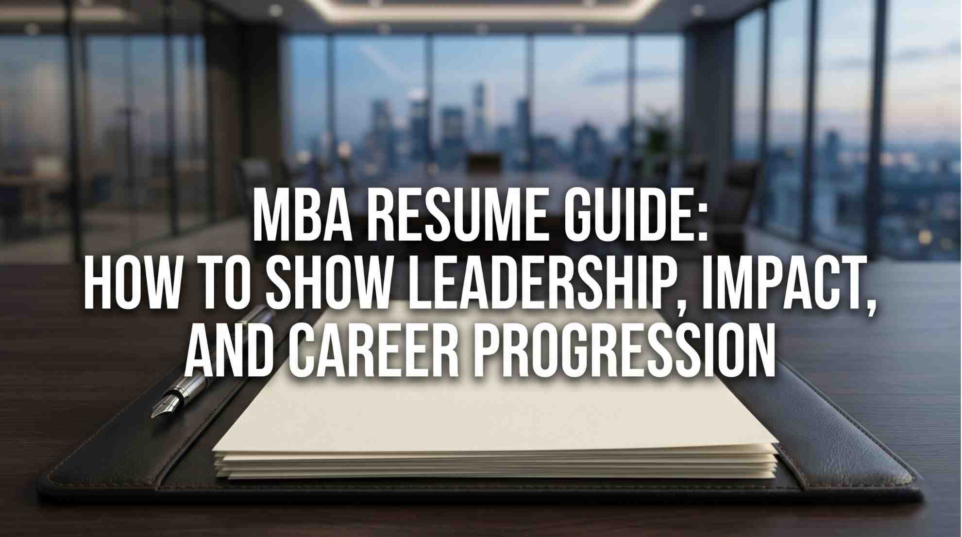 MBA Resume Guide: How to Show Leadership, Impact, and Career Progression